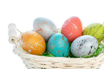 easter eggs isolated on white
