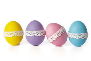 easter eggs isolated on white