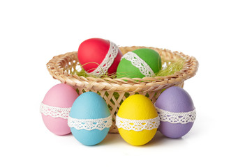 easter eggs isolated on white