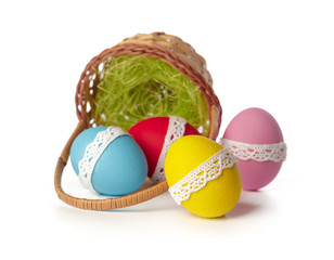 easter eggs isolated on white