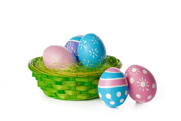 easter eggs isolated on white