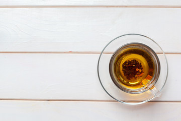 tea on the wooden table