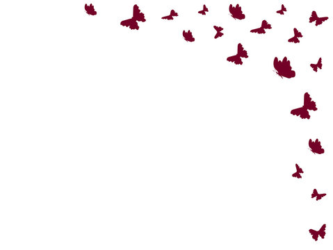 A flock of butterflies flying up. Vector illustration. Flat design