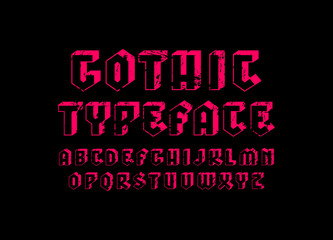 Decorative sans serif bulk font in gothic style