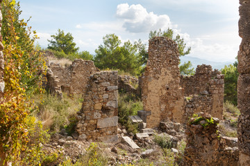 Fototapeta na wymiar Ruins of the ancient town Syedra (Siedra), near Analya, Turkey