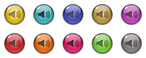 Speaker icons and buttons Multicolor