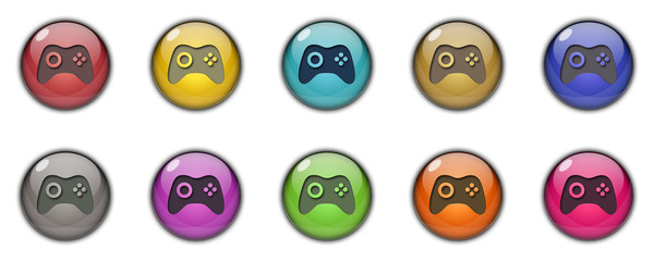 Game Joypad Buttons and Icons 3D Multicolor