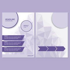 Ultraviolet geometric brochure, flyer, cover, annual report template background. Vector illustration eps10, CMYK.