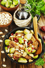 Stewed pork with brussels sprouts