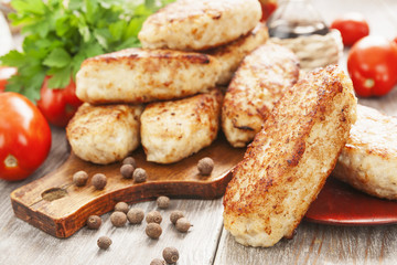 Homemade chicken burgers