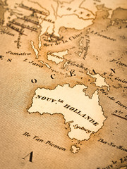 古い世界地図　オーストラリア