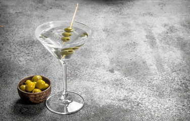 Martini with olives.