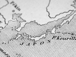 古い世界地図　日本