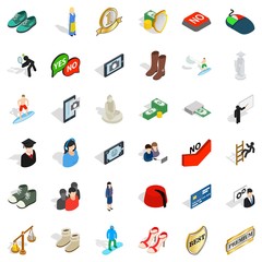 Current icons set, isometric style