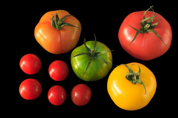 tomates anciennes et tomates cerise