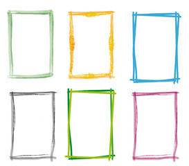 Rahmen Set gr&uuml;n blau Frames mit Pinselstrich