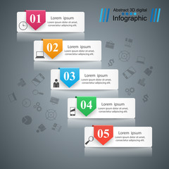 3D infographic design template and marketing icons.