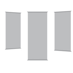 Blank roll-up banner display,Vector.