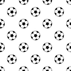Black and white simple soccer balls seamless pattern, vector