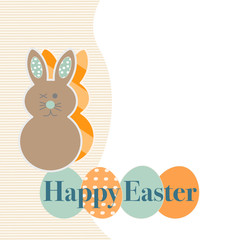 easter bunny and eggs with pattern