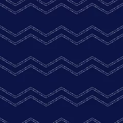  Blauwe en witte chevron grunge geometrische naadloze patroon, vector © natalyon