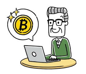 シニア男性：インターネット、仮想通貨
