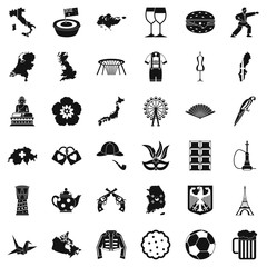 Transformation icons set, simple style