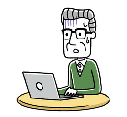 シニア男性：インターネット、パソコン
