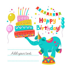 Happy birthday. Vector greeting card