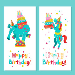 Happy birthday. Vector greeting card