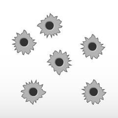 Metal bullet hole vector illustration