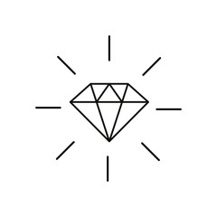 Diamond line icon. Shining diamond sign icon. logo