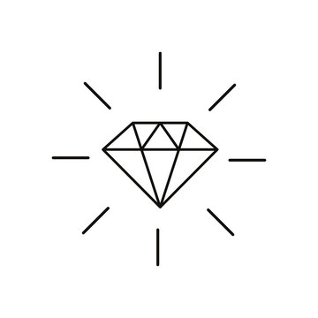 Diamond line icon. Shining diamond sign icon. logo
