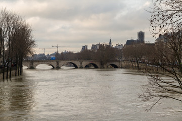 Flood of the Seine 2018 in Paris France