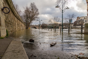 Flood of the Seine 2018 in Paris France