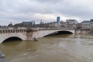 Flood of the Seine 2018 in Paris France