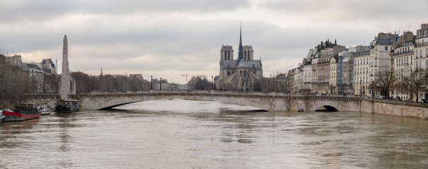 Flood of the Seine 2018 in Paris France