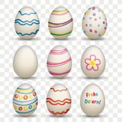 Frohe Ostern Ostereier Set