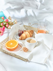 The Love lconcept on table with breakfast