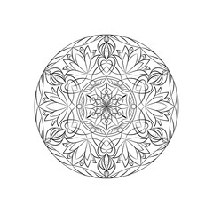Vector Black Color Mandala over white