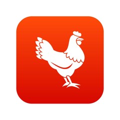 Hen icon digital red