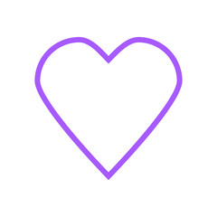 Love icon. Violet heart icon. Valentines day.