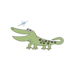 Cute print with crocodile