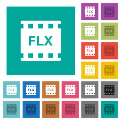 FLX movie format square flat multi colored icons