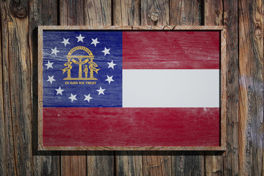 Wooden Georgia flag