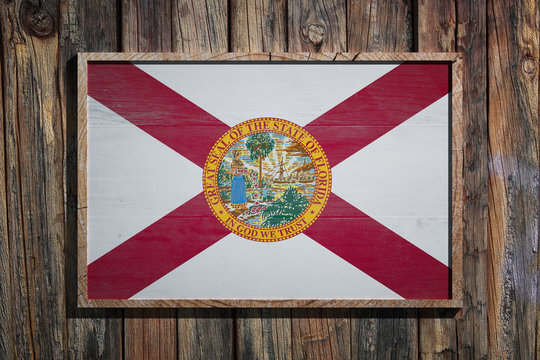 Wooden Florida flag