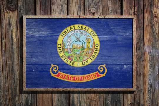 Wooden Idaho flag