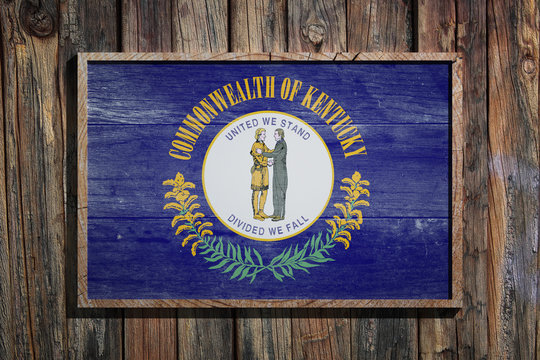 Wooden Kentucky flag