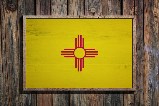Wooden New Mexico flag