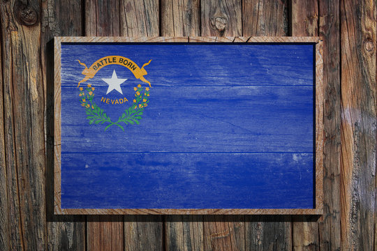 Wooden Nevada flag